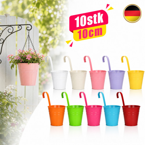 10x eisen blumentopf hängend - 10x,